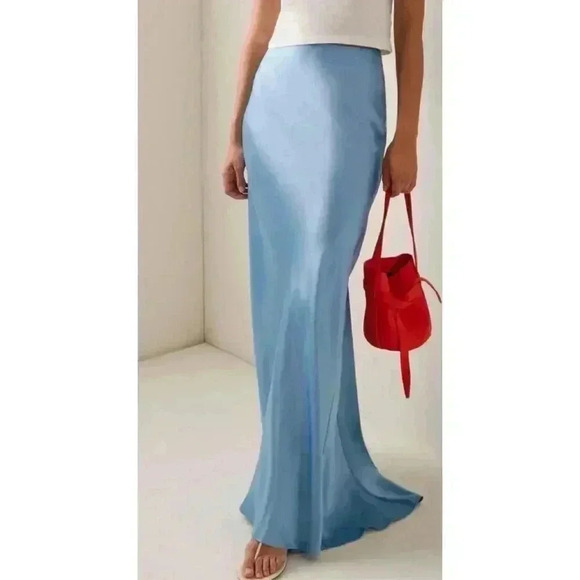New NWT STAUD Voyager Satin Fishtail Maxi Sz 4 Retails $475 - Picture 5 of 10